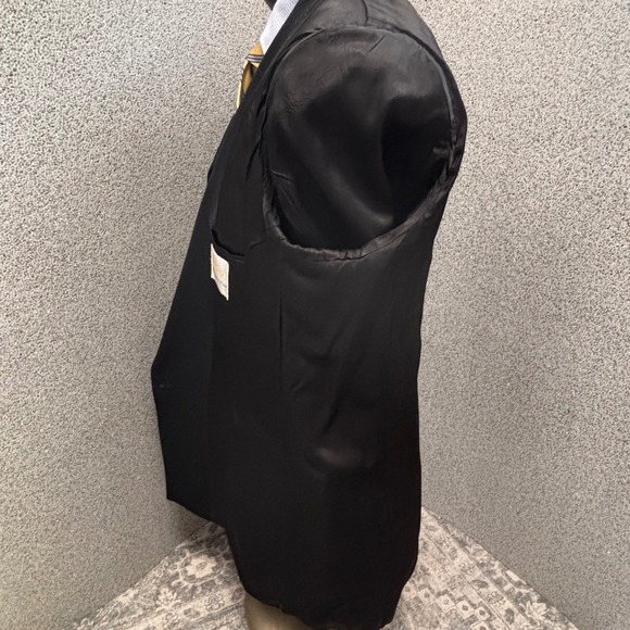 Lord & Taylor Black Double Breasted Blazer 44L Formal Goth VTG Union  Jacket - Picture 10 of 16